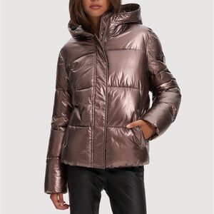 Noize Keva M Short Length Puffer Jacket Mauvemetal Metallic Sz XS